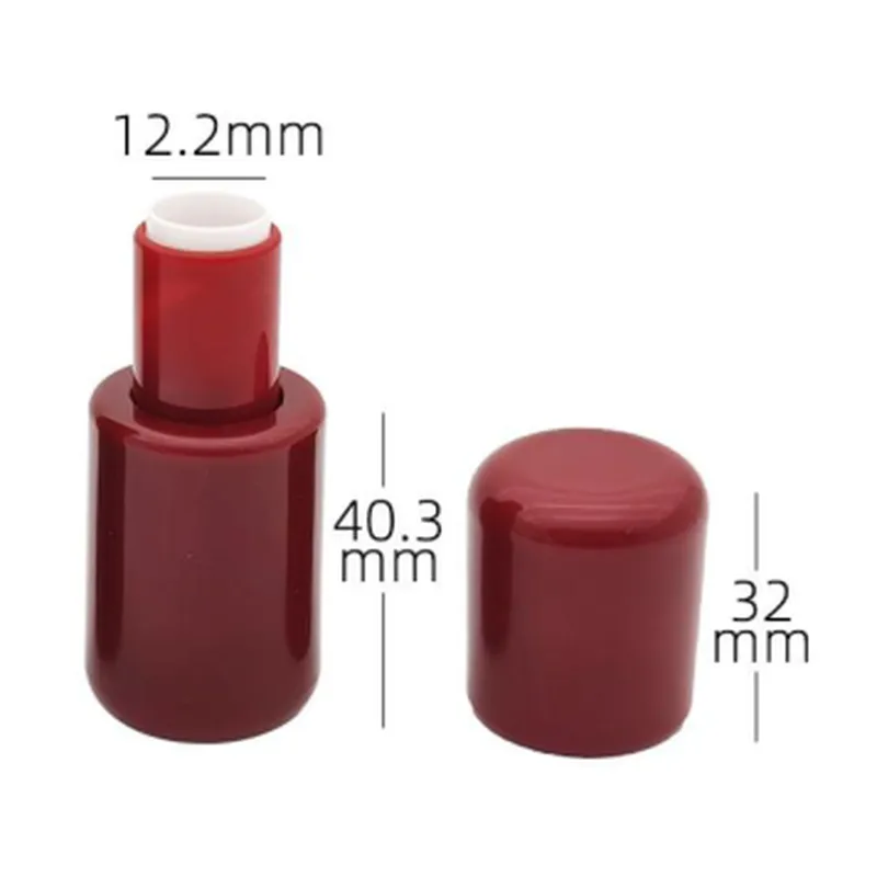 Vỏ son thỏi tròn đỏ rượu bo đầu – mã NXM0074