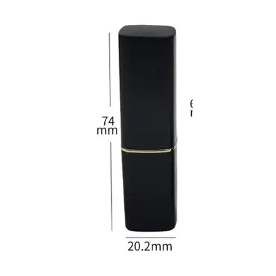 Vỏ son thỏi vuông đen viền vàng 74mm – mã NXM0081