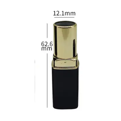 Vỏ son thỏi vuông đen ống vàng 3.5g – mã NXM0085