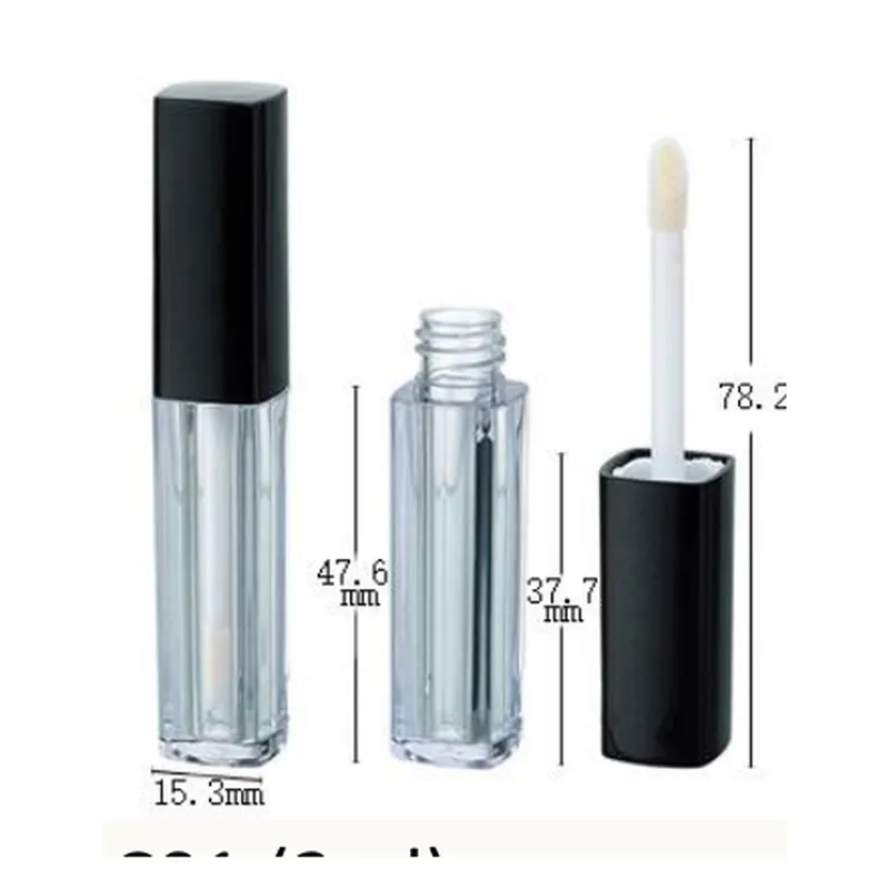 Vỏ son bóng lục giác nắp vuông đen – mã NXM0151