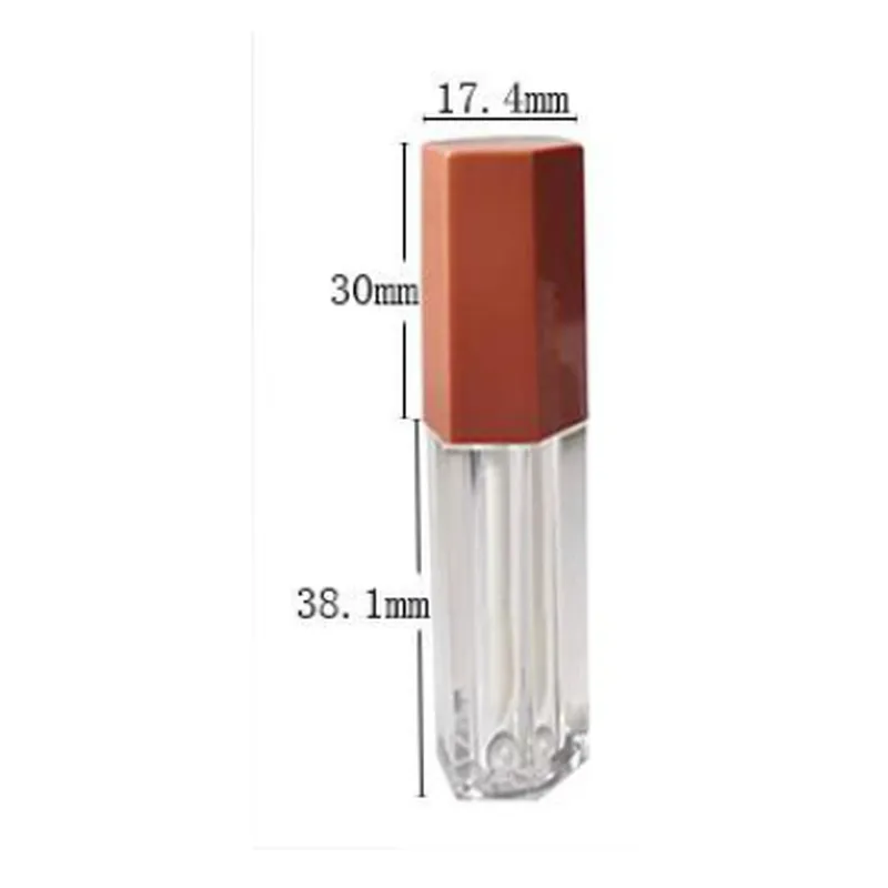 Vỏ son bóng vuông nắp lục giác vàng hồng – mã NXM0192