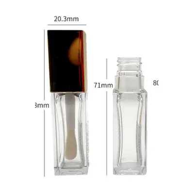 Vỏ son bóng vuông nắp đen 5ml – ảnh 2