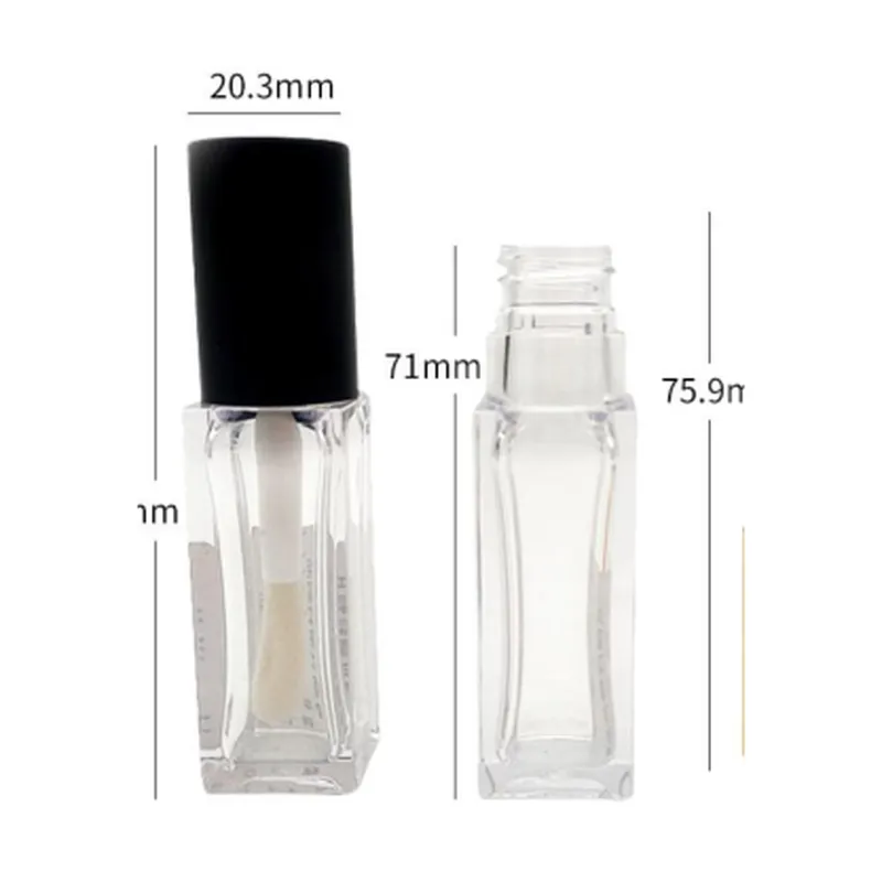 Vỏ son bóng vuông nắp đen 5ml – mã NXM0232