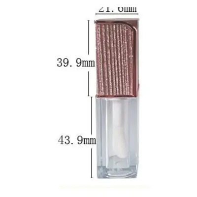 Vỏ son bóng vuông nắp vân sọc hồng đồng 5ml – mã NXM0261