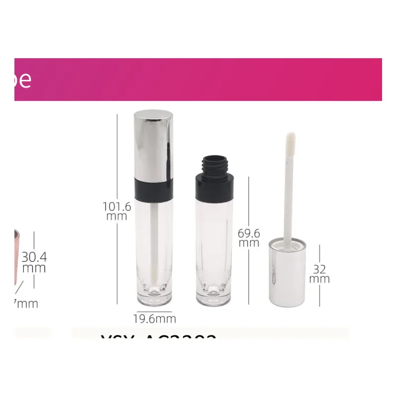 Vỏ son bóng tròn nắp bạc / đen (YSX-AC3303) – mã NXM0272