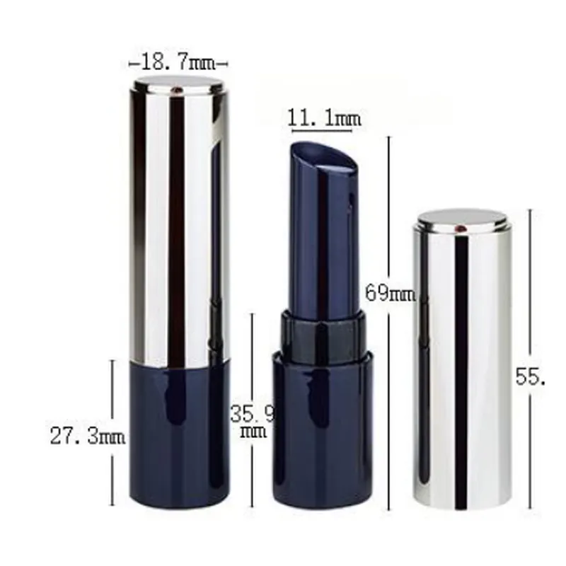 Vỏ son dưỡng xanh navy nắp bạc 4g / 3.7g – mã NXM0423