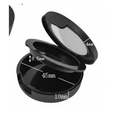 Hộp phấn 2 tầng tròn đen có gương 45mm – mã NXM0504
