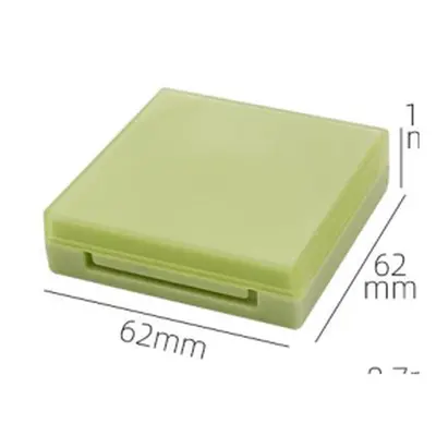 Hộp phấn vuông xanh chuối nhiều ô có gương 62mm – mã NXM0520