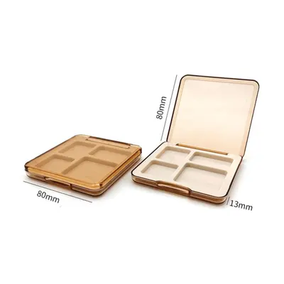 Hộp phấn vuông nâu trong 4 ô 80mm – mã NXM0549