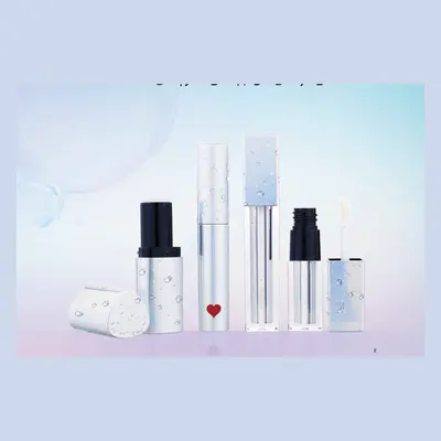 Bộ vỏ son và son bóng in họa tiết xanh – mã NXM0565