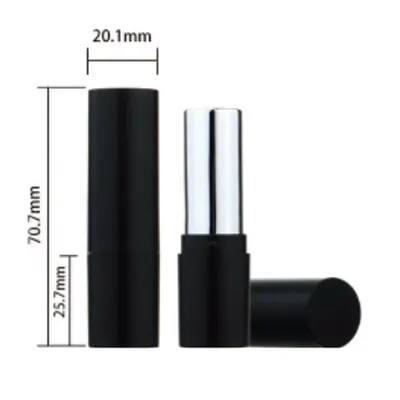 Vỏ son thỏi đen ống bạc 70mm – mã NXM0608