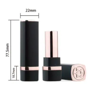 Vỏ son thỏi đen viền vàng hồng 77mm – ảnh 2