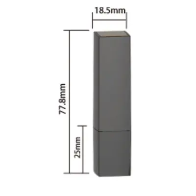 Vỏ son thỏi vuông xám mảnh 18.5mm – ảnh 4