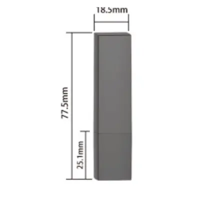Vỏ son thỏi vuông xám mảnh 18.5mm – mã NXM0655