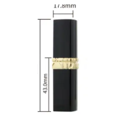 Vỏ son thỏi đen vuông khoen vàng 77mm – mã NXM0671