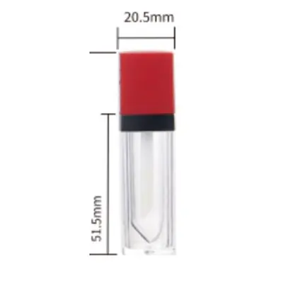 Vỏ son bóng vuông trong nắp đen / đỏ 7ml – ảnh 2