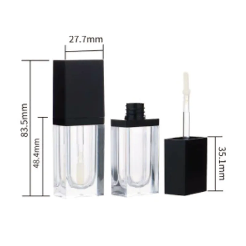 Vỏ son bóng vuông lớn nắp đen 5.7ml – mã NXM0769