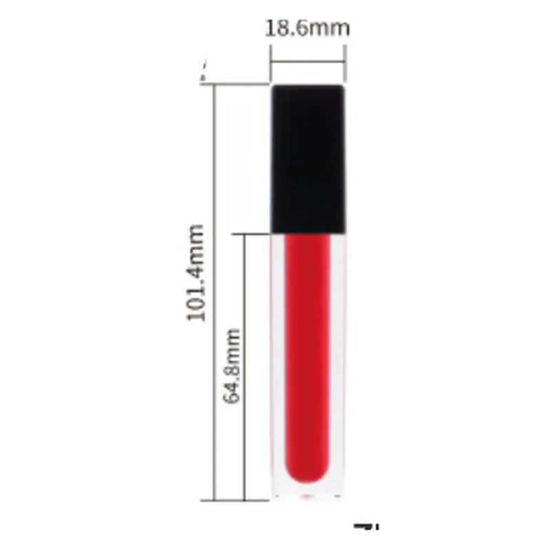 Vỏ son bóng vuông nắp đen dẹt 101mm – mã NXM0781