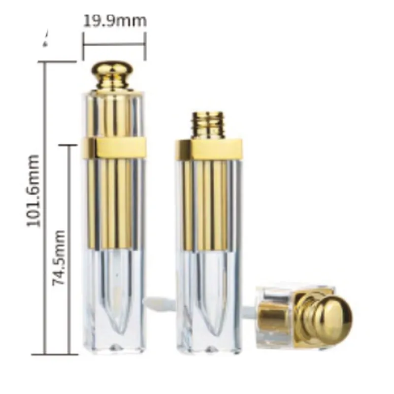 Vỏ son bóng vuông viền vàng nắp vương miện 7ml – mã NXM0786