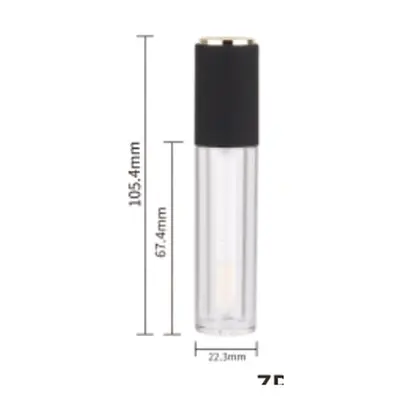 Vỏ son bóng tròn nắp vàng / đen 22mm – ảnh 2