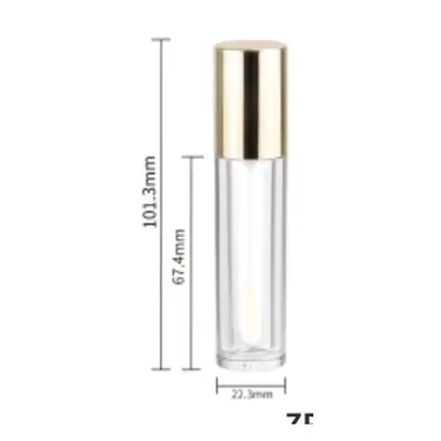 Vỏ son bóng tròn nắp vàng / đen 22mm – mã NXM0794