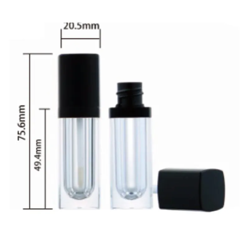 Vỏ son bóng tròn lùn nắp đen 5ml – mã NXM0805