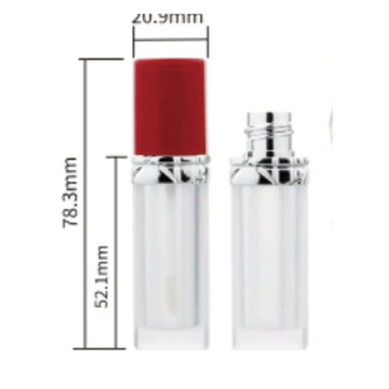 Vỏ son bóng nắp đỏ đế bạc 7.8ml – mã NXM0824