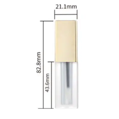 Vỏ son bóng vuông nắp vàng champagne 3.7ml – mã NXM0837