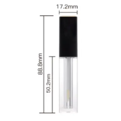 Vỏ son bóng vuông nắp đen – vàng 5.3ml – ảnh 2