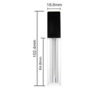 Vỏ son bóng vuông trong nắp đen 6.8ml – mã NXM0855