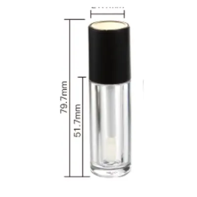 Vỏ son bóng tròn nắp trắng / đen 3.6ml – ảnh 2