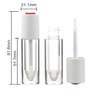 Vỏ son bóng tròn nắp trắng / đen 3.6ml – ảnh 5