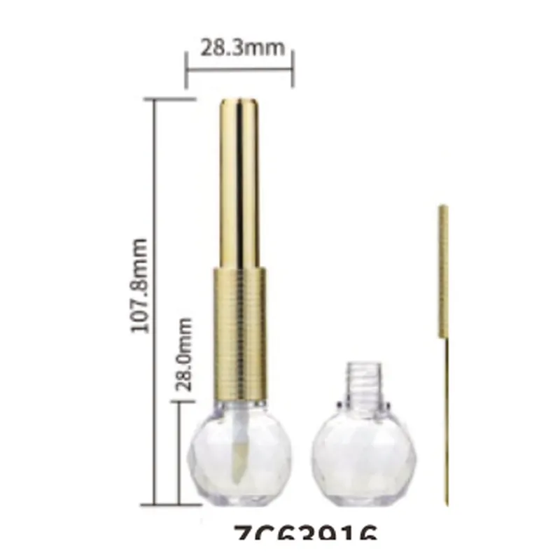 Vỏ son bóng cầu nắp vàng 15ml – mã NXM0986