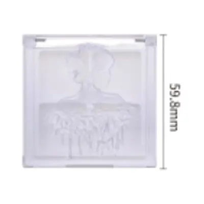 Hộp phấn vuông nắp chạm nổi chân dung 59.8mm – ảnh 3
