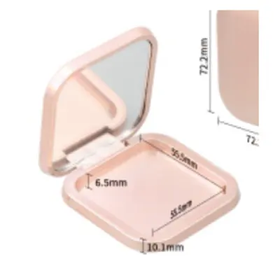 Hộp phấn vuông bo 72mm có gương (hồng, đen) – mã NXM1040