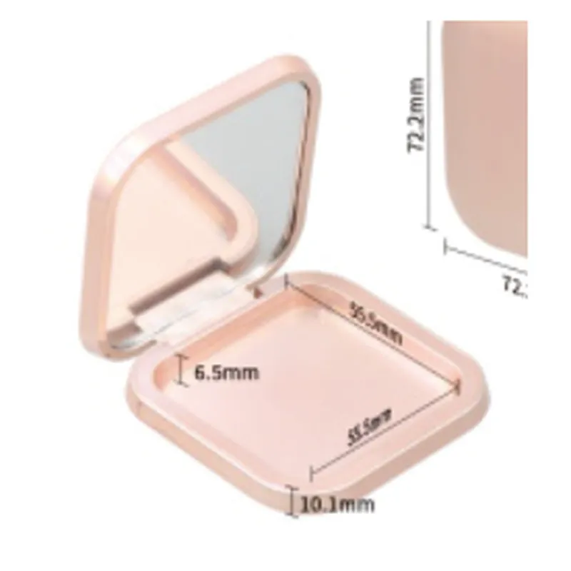 Hộp phấn vuông bo 72mm có gương (hồng, đen) – mã NXM1040