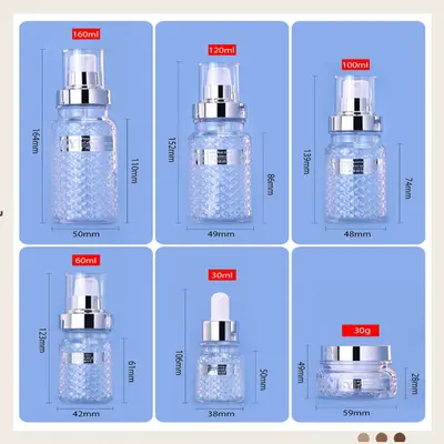 Bộ chai + hũ acrylic vân kim cương – mã NXP0024