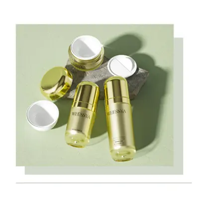 Bộ chai + hũ acrylic vàng champagne – ảnh 2