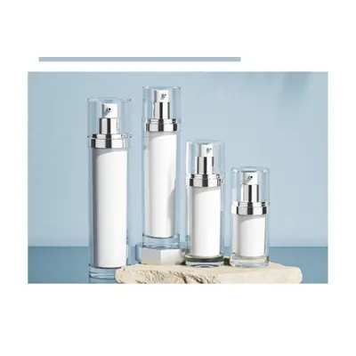 Bộ chai + hũ acrylic trắng nắp bạc 120ml – ảnh 2