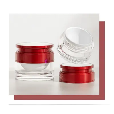Bộ chai + hũ acrylic trắng nắp đỏ 120ml – ảnh 3