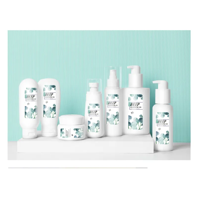 Bộ chai + hũ PET trắng xanh mint – mã NXP0560