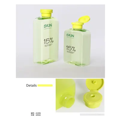 Chai PET vuông xanh chanh nắp bật 400ml/300ml – mã NXP0561