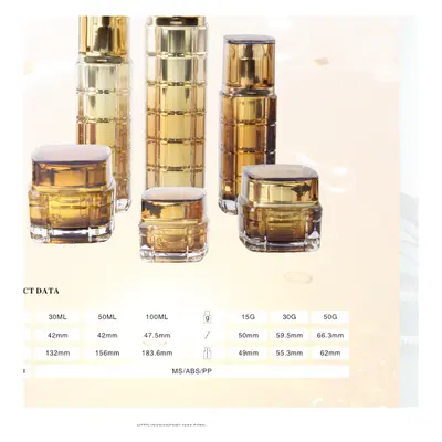 Bộ chai + hũ acrylic vàng kim 100ml/50ml/30g – ảnh 1