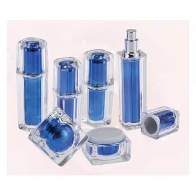 Bộ chai + hũ acrylic vuông trắng viền vàng – ảnh 4