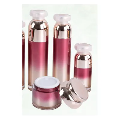 Bộ chai + hũ acrylic đỏ chuyển màu 100ml/50ml – ảnh 1