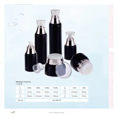 Bộ chai + hũ acrylic đen bạc – ảnh 1