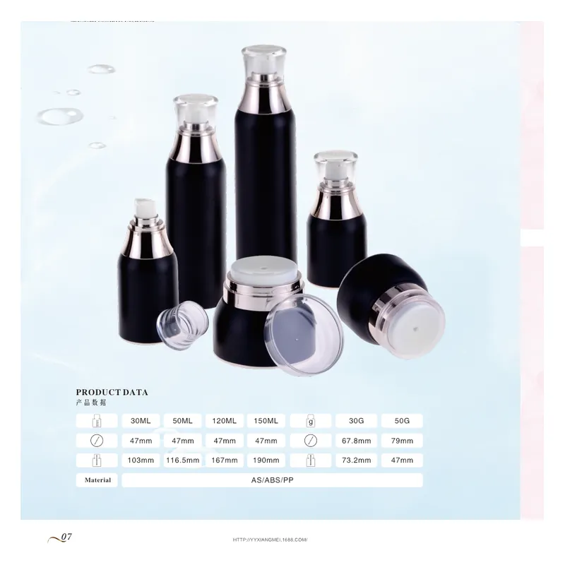 Bộ chai + hũ acrylic đen bạc – mã NXP0772