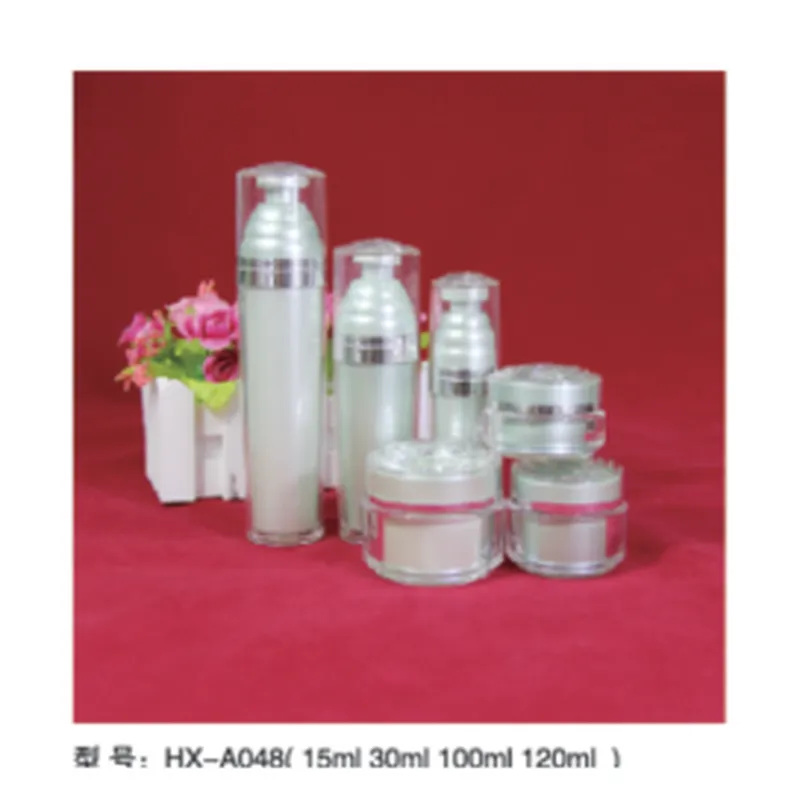 Bộ chai + hũ acrylic trắng ngọc trai HX-A048 – mã NXP0787