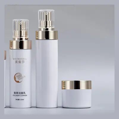 Bộ chai + hũ trắng nắp vàng – ảnh 1