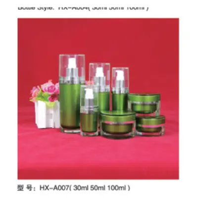 Bộ chai hút chân không acrylic xanh lá HX-A007 – mã NXT1590
